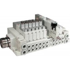 SMC solenoid valve 4 & 5 Port SV SS5V1-W16C, 1000 Series, Cassette Base Manifold, Circular Connector